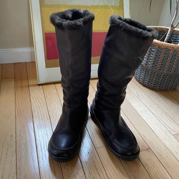 Camper Brown Leather Faux Fur Lining Winter Boots Size 38 EU - Picture 4 of 5